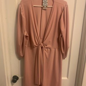 Boohoo Plus Knot Front Skater Dress